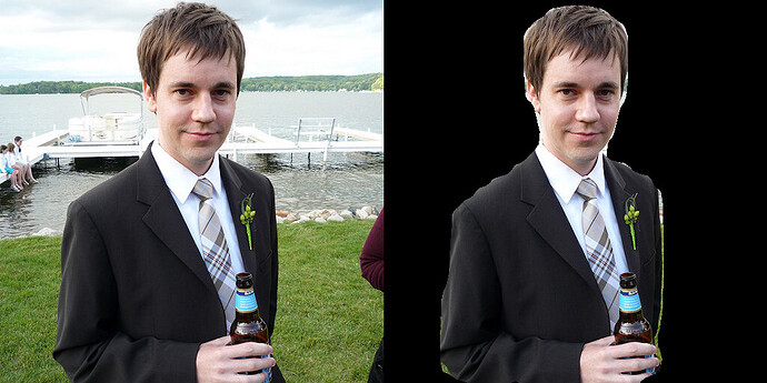 应用于图像的人物分割算法示例